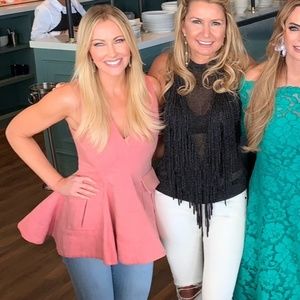 Carven pink V-neck top